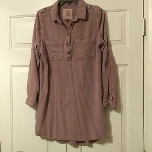 Shirt Dress, cute by itself or with tights or leggings, earthy lavender color